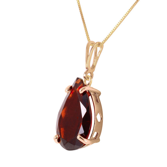 Galaxy Gold Products Jewelry - 14K. SOLID GOLD NECKLACE WITH NATURAL GARNETS (Yellow Gold)